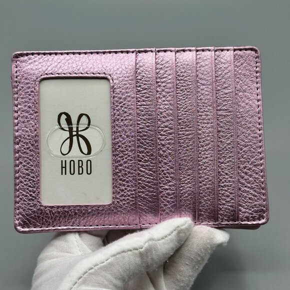 HOBO Pink Metallic Euro Slide Card Case ID Passport Holder - Picture 4 of 14
